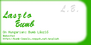 laszlo bumb business card
